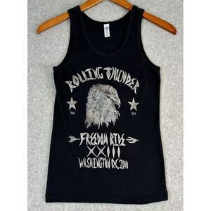 2010 Rolling Thunder Freedom‎ Ride Washington DC Tank Top Women L Black Stretch
